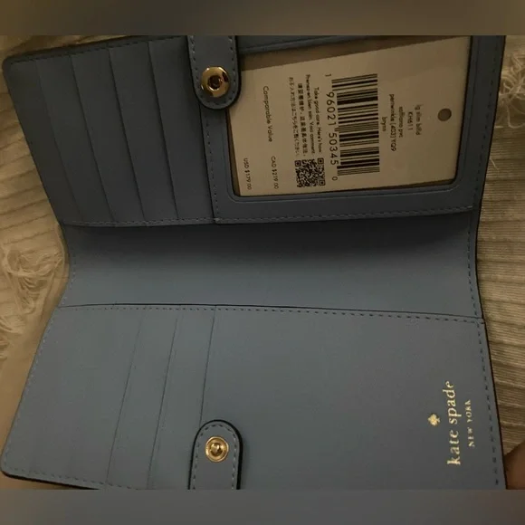 Kate Spade Blue Saffiano Leather Wallet - Picture 2 of 7